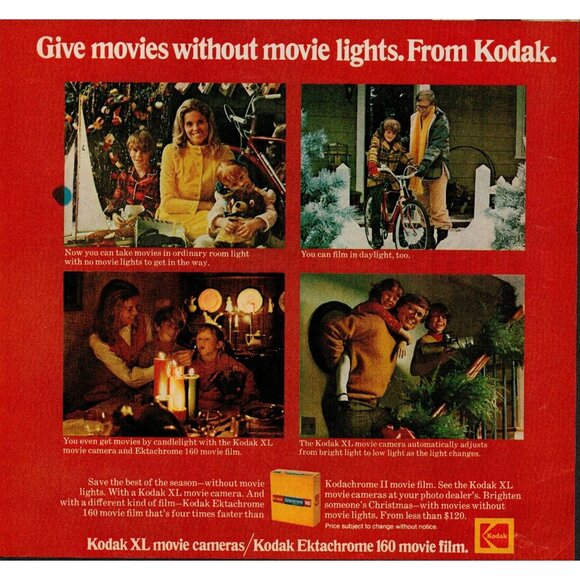 1972 Kodak XL Movie Camera/Kodak Ektachrome 160 Movie Film Vintage Print Ad (L1) - Picture 3 of 3